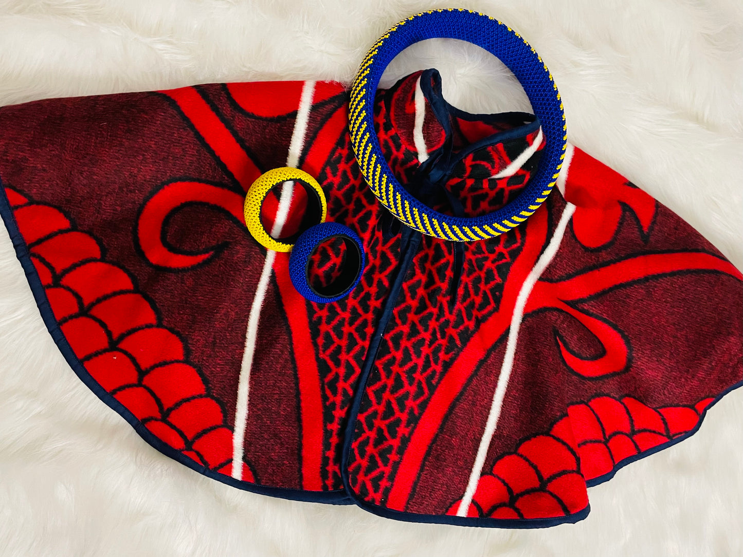 Sotho red poncho